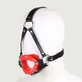 Mordaza O Ring Con Labios De Silicona Y Correa Para La Mandíbula - Roja