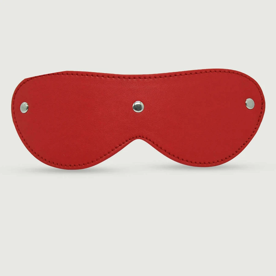 Leder Augenbinde Maske mit Nähten - Rot