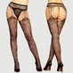 Sexy Fishnet Stockings With Rhinestone - Black - One Size