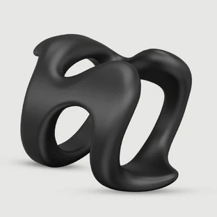 Anneau en silicone souple en forme de U - Noir