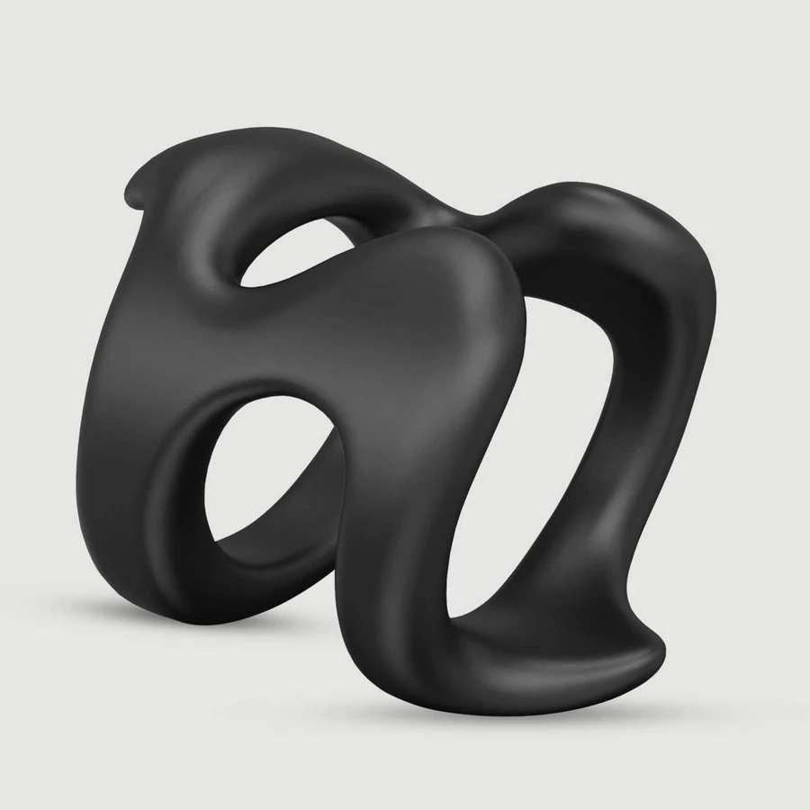 Anneau en silicone souple en forme de U - Noir