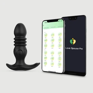 Power Thruster Vibrador Prostático de Silicona Controlado por App - Negro