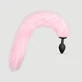 Siliconen buttplug met lange staart - Roze