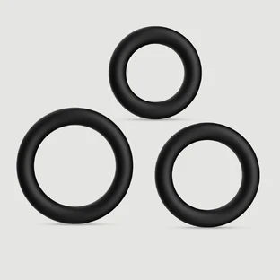Forto F-39 Trio Cock Ring Set - Zwart