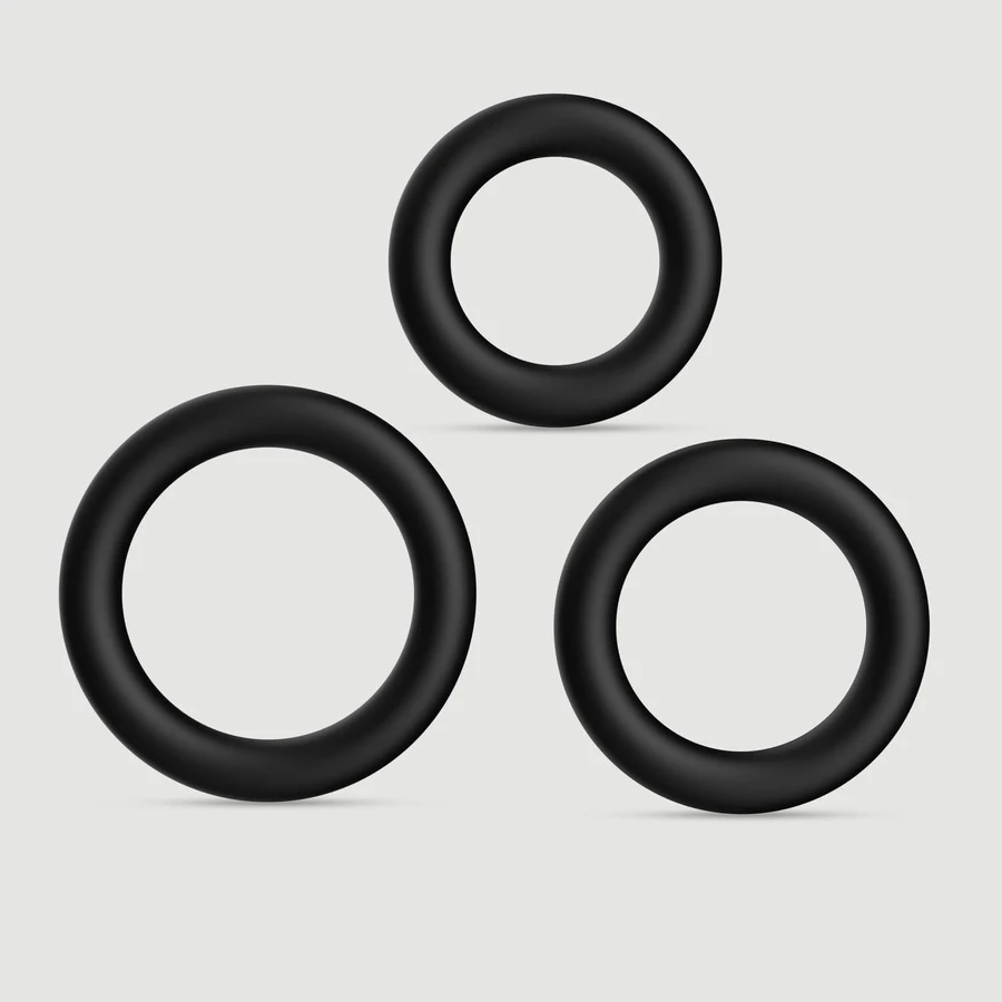 Forto F-39 Trio Cock Ring Set - Zwart