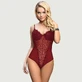 Hoogwaardige kanten splicing sexy teddy met beugel - Rood - Eén maat
