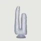 Double Realistic Cock with Suction Cup 22,5 cm - Transparent