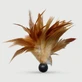 Tickler Pluma Pequeña Con Base Negra - Marrón