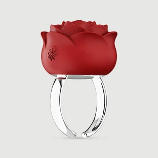 Vibrateur anneau de luxe en silicone liquide - rouge
