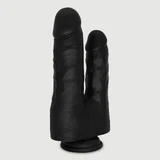 Eric 22 cm Double Realistic Silicone Dildo with Suction Cup - Black