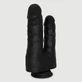 Eric 22 cm Double Realistic Silicone Dildo with Suction Cup - Black