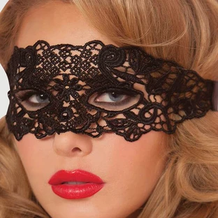 Masque oculaire en dentelle enchanteresse - noir