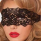 Masque oculaire en dentelle enchanteresse - noir