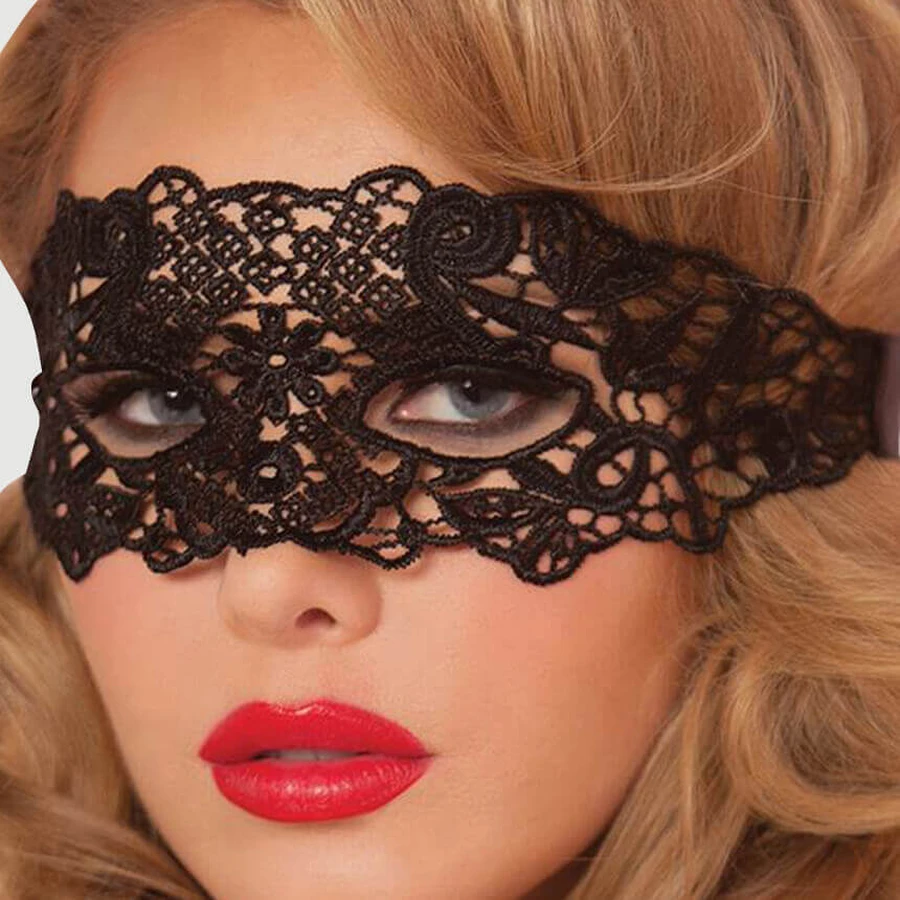 Masque oculaire en dentelle enchanteresse - noir