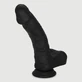 Marco 20 cm Realistischer Silikon Dildo mit Kugeln &amp; Saugnapf - Schwarz