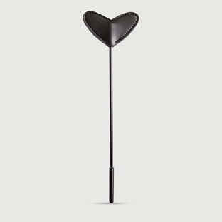 Cupid Strike Series Heart Tip Leather Crop 33 cm - Black