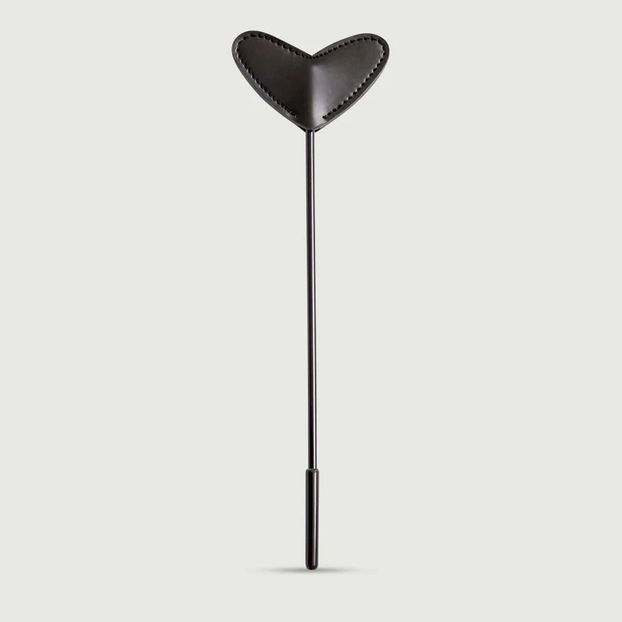 Cupid Strike Series Heart Tip Leather Crop 33 cm - Black
