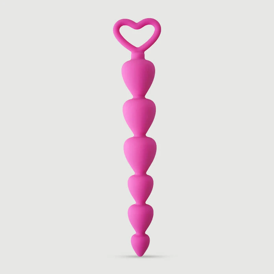 Anaal Intruder Grote Hartvormige Silicone Anaal Kralen - Roze