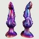 Octopus Curved Silicone Dildo 22 x 6,5 cm - Purple