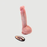 Dingo Thrusting Remote Controlled Silicone 21 cm Realistic Vibrator with Balls & Suction Cup - Flesh