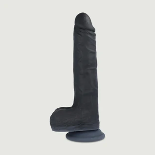 R14 stuwende realistische op afstand bedienbare siliconen vibrator met zuignap & ballen - zwart