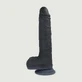 R14 stuwende realistische op afstand bedienbare siliconen vibrator met zuignap & ballen - zwart