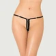 Plus Size Zip Front Sexy Black Thong Knickers - Black - Large/X-Large