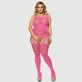 Body de rejilla con estampado de leopardo - Rosa - Grande/X-Large