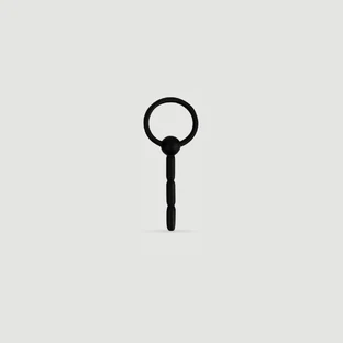 Tapón uretral de silicona 104 x 8 mm con anillo - Negro