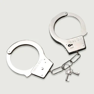 Esposas metálicas de seguridad con doble llave - Plata