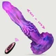 Remote Controlled Vibrating & Thrusting Silicone Dragon Dildo With Suction Cup - Purple