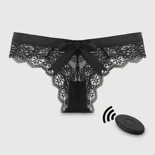 Roman Remote Controlled Panty Powerful Bullet Vibrator - Black