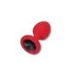 Anal Collection Plug Anal Pequeño de Silicona con Joya Redonda - Rosa/Negro