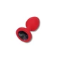Anal Collection Plug Anal Pequeño de Silicona con Joya Redonda - Rosa/Negro