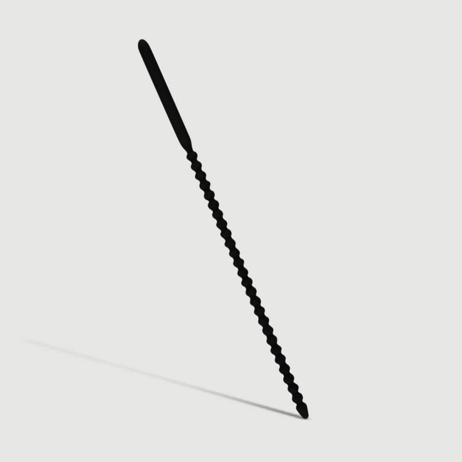 240 x 6 mm Sunet uretral din silicon cu nervuri - negru