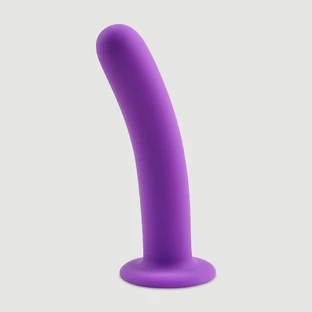Beginner's Basic Small Smooth Silicone Dildo with Suction Cup - Purple