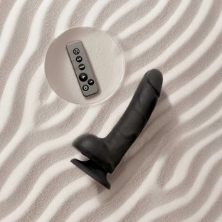 Large Rotating & Vibrating Realistic Silicone Remote Controlled Dildo - Black