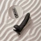 Grote roterende en vibrerende realistische siliconen dildo met afstandsbediening - zwart