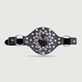 Lederen knevelmasker met studs & O-ring met verwijderbare plug - zwart