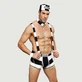 Prisoner Men's Costume 5 Piece Uniform Set - White/Black - Medium/Large