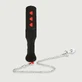Leather Paddle With Hearts and Anal Plug - Black