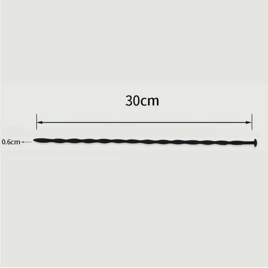 300 x 6 mm Silikon-Urethral-Schall - Schwarz