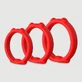 Cat Ears 3 Silicone Cock Ring Set - Red