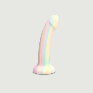 Phosphoreszierende Dildolls Fantasia Premium Silikon Dildo mit Saugnapf - Multicolour
