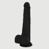 Jax 21 cm Realistic Silicone Dildo with Balls & Suction Cup - Black