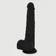Jax 21 cm Gode réaliste en silicone avec boules et ventouse - Noir