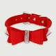 Collar brillante con lazo y brillantes - Rojo