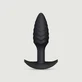 Gewellter gerippter Silikon Butt Plug - Schwarz