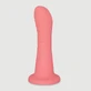 Amyrtaeus 19 cm Gode classique en silicone, courbé et nervuré, avec ventouse - Rose