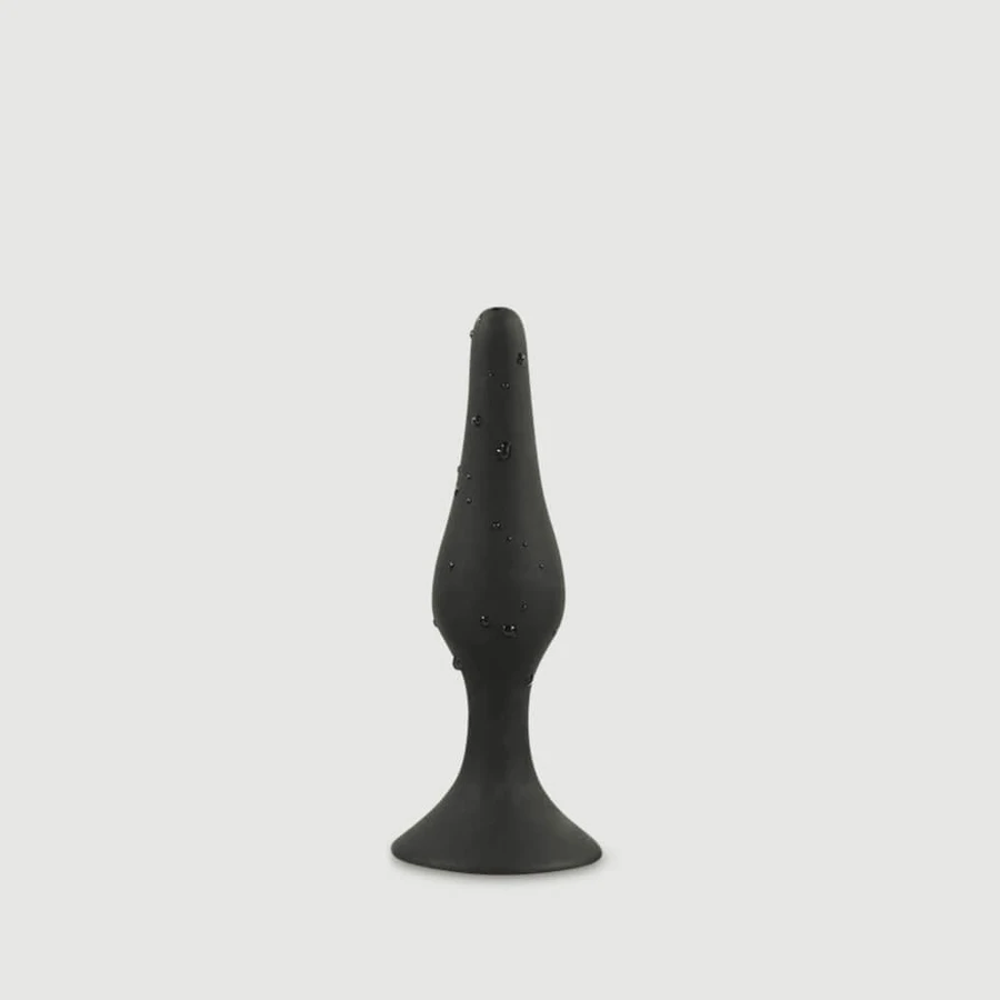 Anaal Beginners Basis Silicone Medium Butt Plug met Zuignap - Zwart